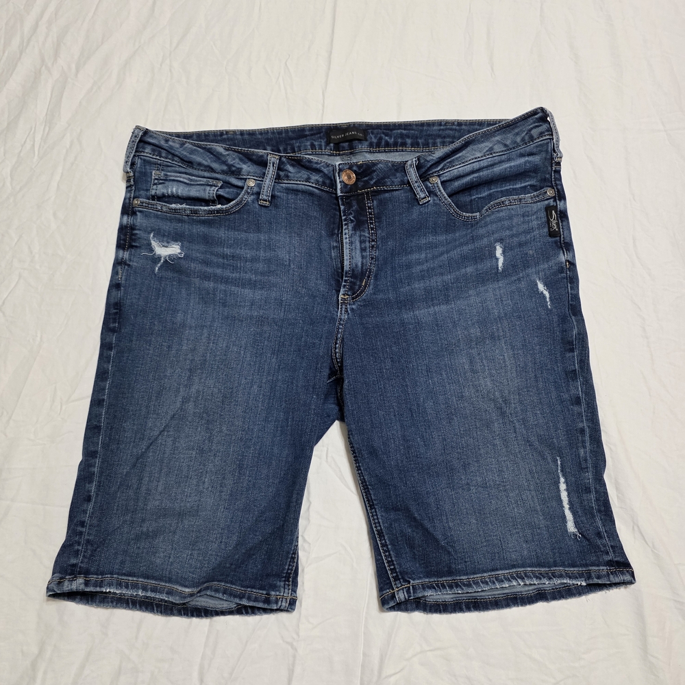 Silver Jeans Suki Bermuda Dark Blue Denim Shorts